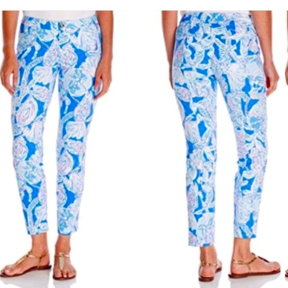 Lily Pulitzer Kelly Skinny Ankle Pants, Into the Deep Size 10